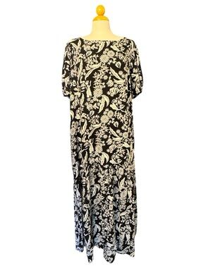 Terra & Sky Black and White Floral Maxi Dress